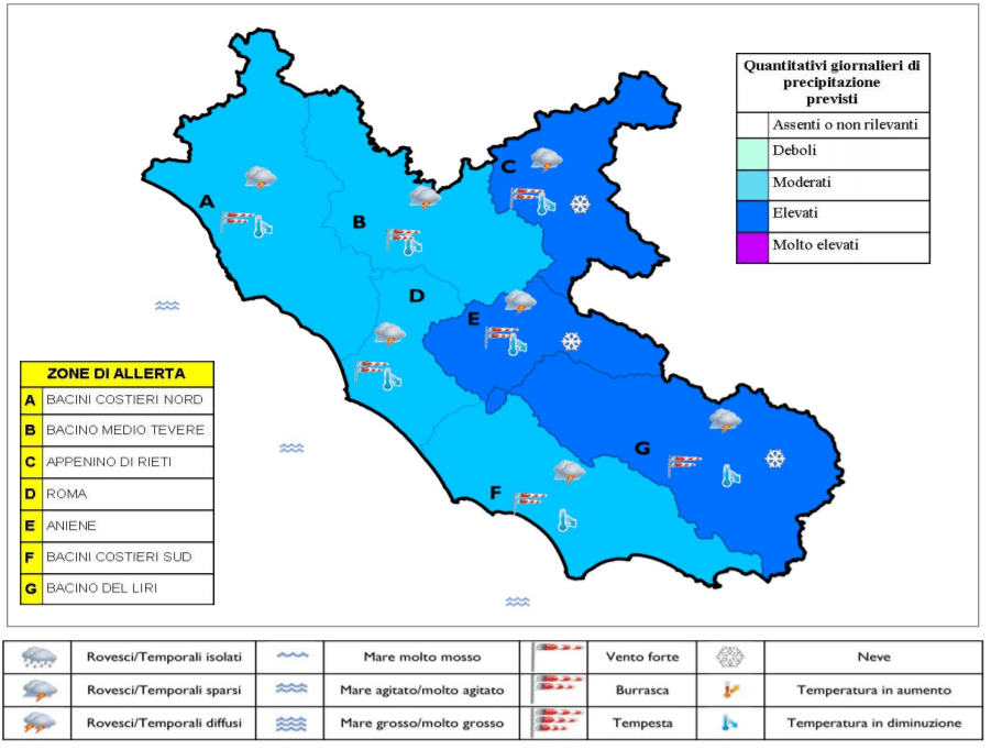 BOLLETTINO DI VIGILANZA METEOROLOGICA PER IL LAZIO PER IL GIORNO 31 MARZO 2018