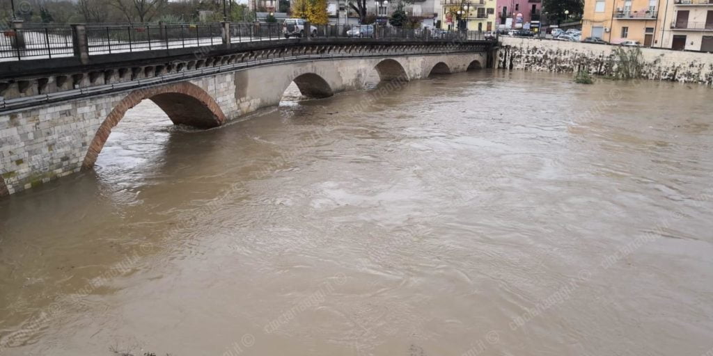 Il Liri a Pontecorvo stamattina. FONTE "Ciociaria Oggi".