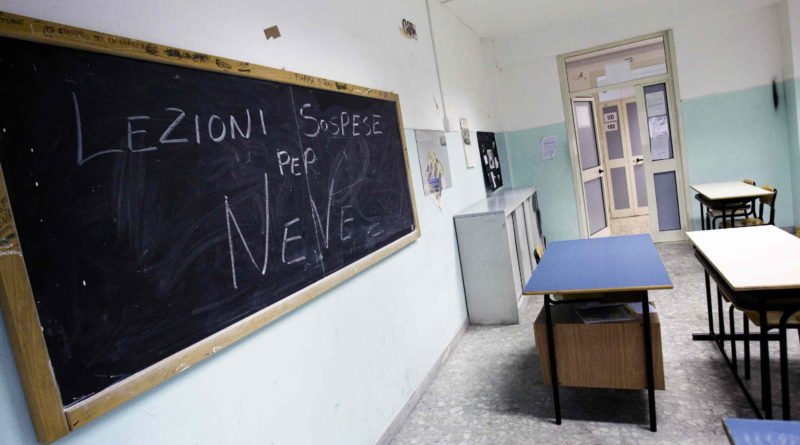 scuole chiuse per neve per la provincia di Roma