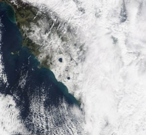 neve sul Lazio vista dal satellite