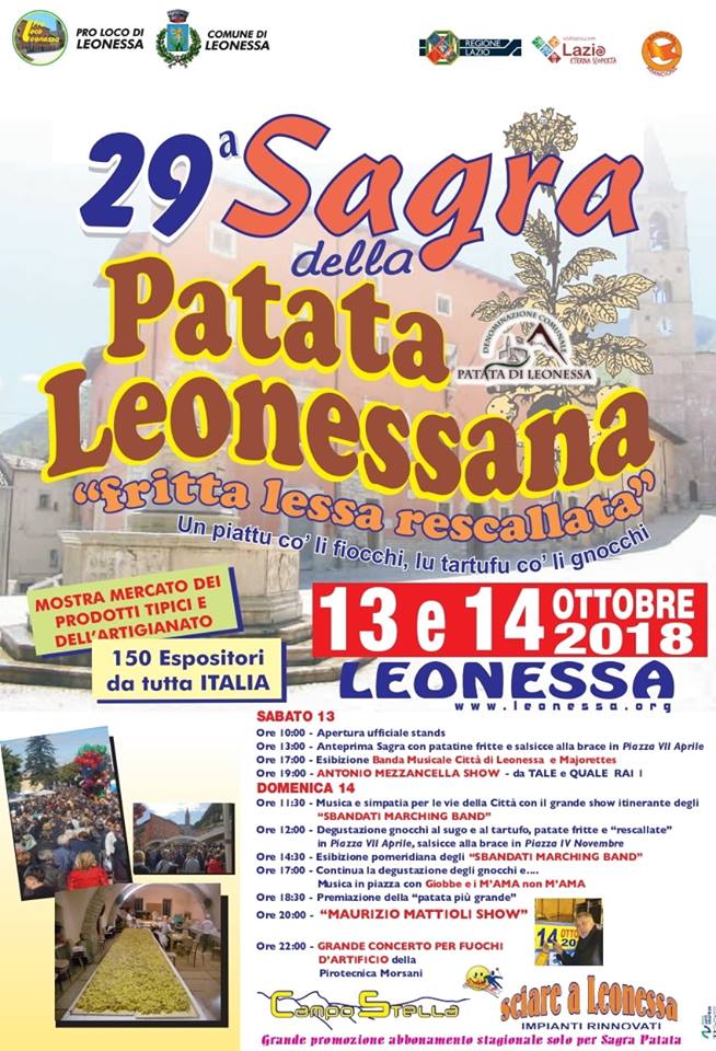 29' Sagra della Patata Leonessana - 1314 Ottobre 2018