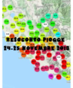 Resoconto piogge 24 e 25 Novembre 2018