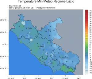 Le gelide minime del 12 Gennaio 2019