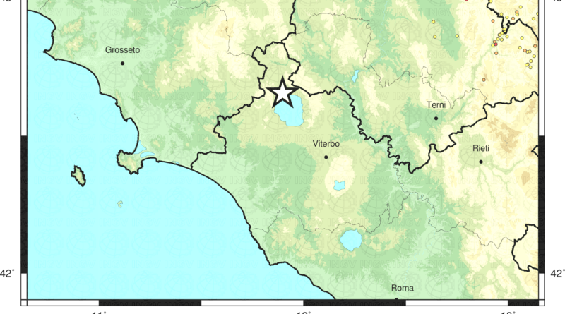 Scossa di terremoto 2.9 con epicentro Grotte di Castro (VT)