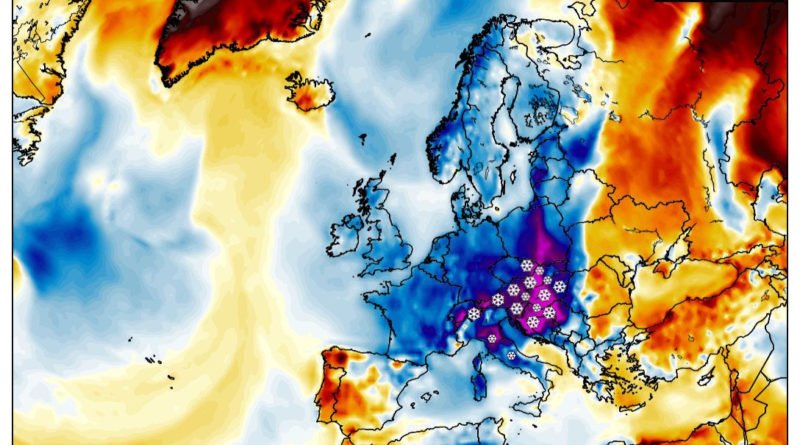 Ritorna il maltempo, a seguire super-ondata di freddo tardiva sull'Europa
