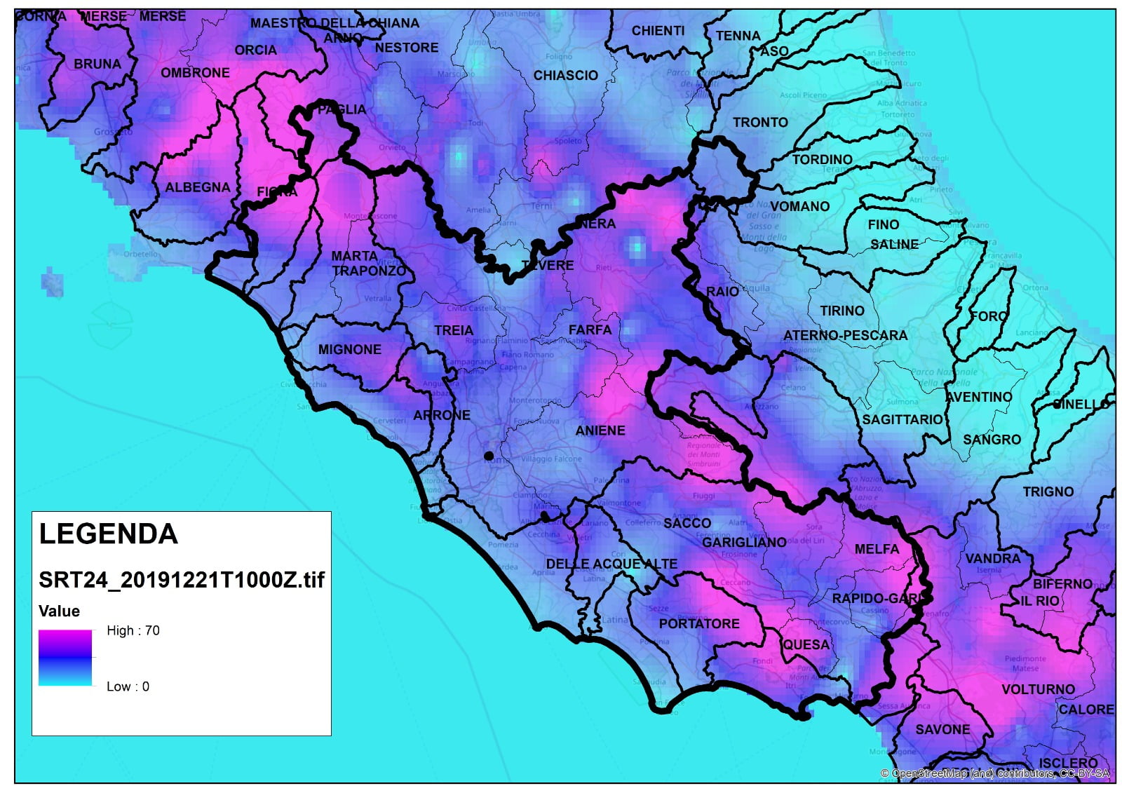 Fiumi in piena situazione critica su alcuni bacini del Lazio (2