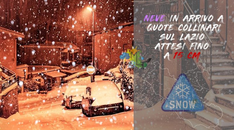 NEVE a bassa quota nel LAZIO attesi fino a 15 cm di ACCUMULO