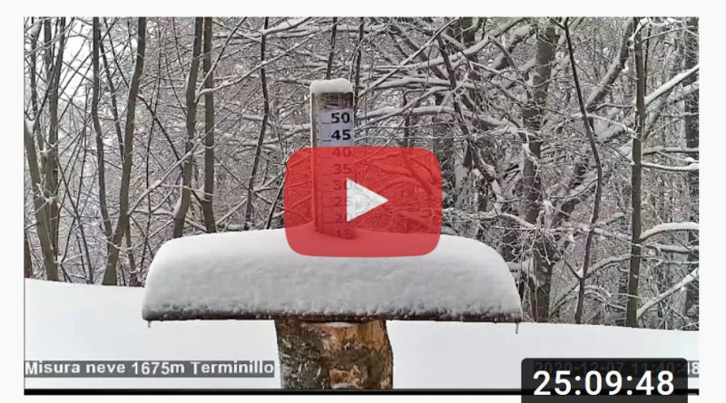 TERMINILLO - Un NIVOMETRO in streaming per controllare l'altezza della NEVE LIVE