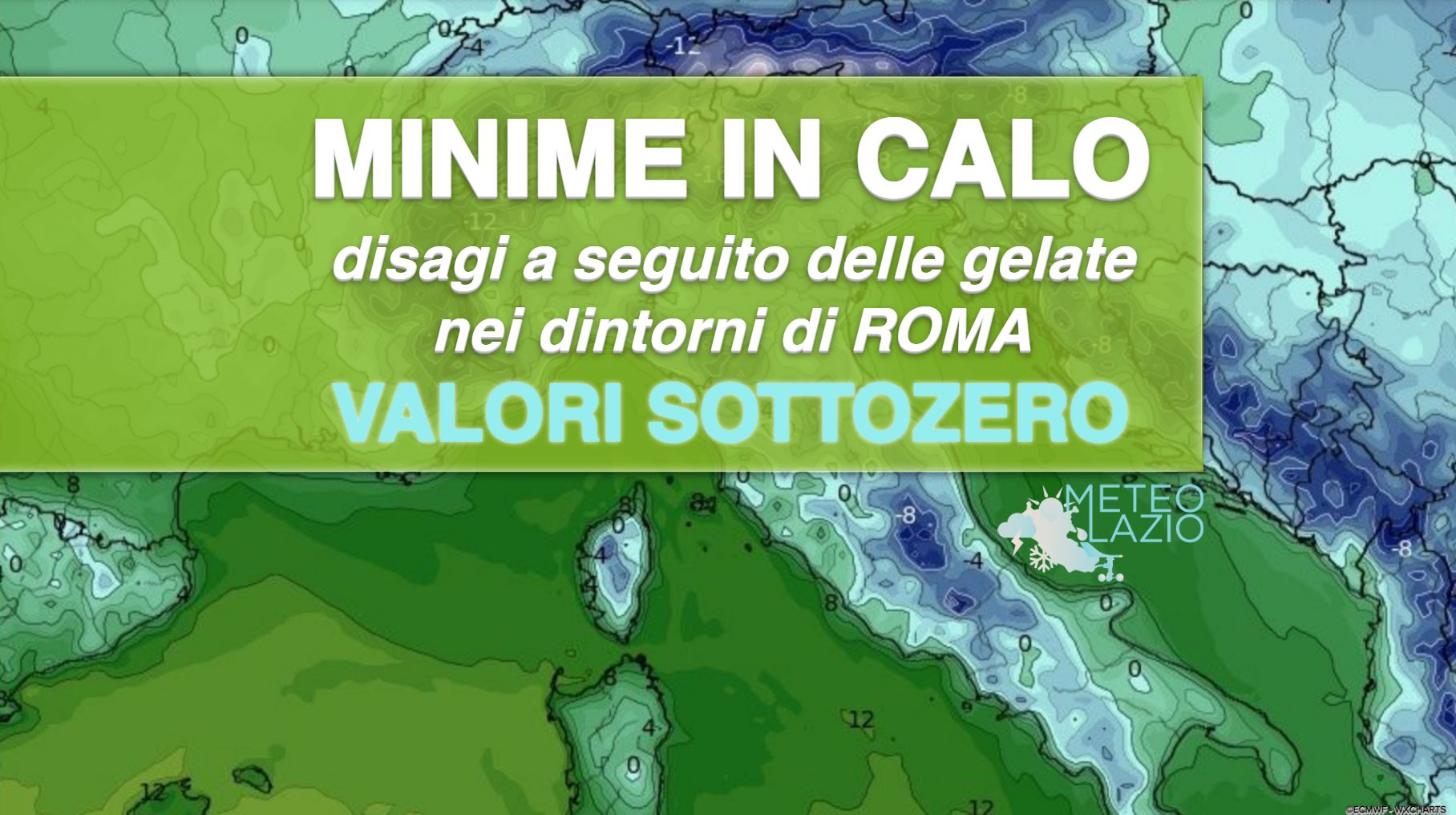 Temperature minime in SENSIBILE CALO con INCIDENTI a causa del GHIACCIO