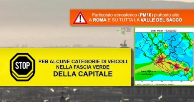 ARIA INQUINATA: elevate concentrazioni di polveri sottili a ROMA e FROSINONE – stop di due giorni ai veicoli