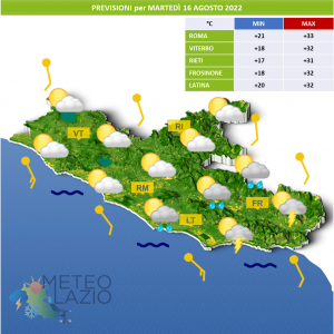 Meteo nel lazio domani